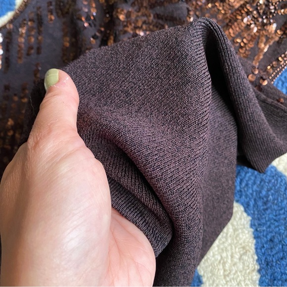 ✨ JONES NEW YORK PLUM COPPER SEQUIN FESTIVE TOP! - Picture 8 of 14